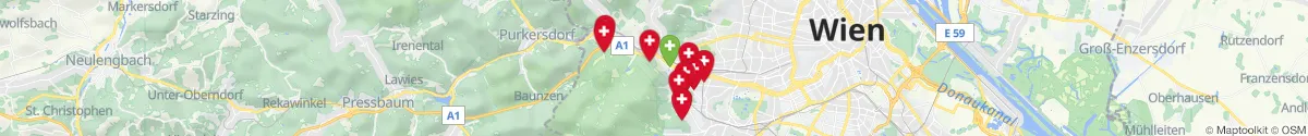 Map view for Pharmacies emergency services nearby Auhof (1130 - Hietzing, Wien)